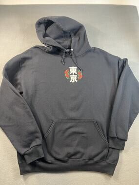 Artist Union Black Hoodie L, Tiger Graphic & Chinese Letters, Streetwear Fashion